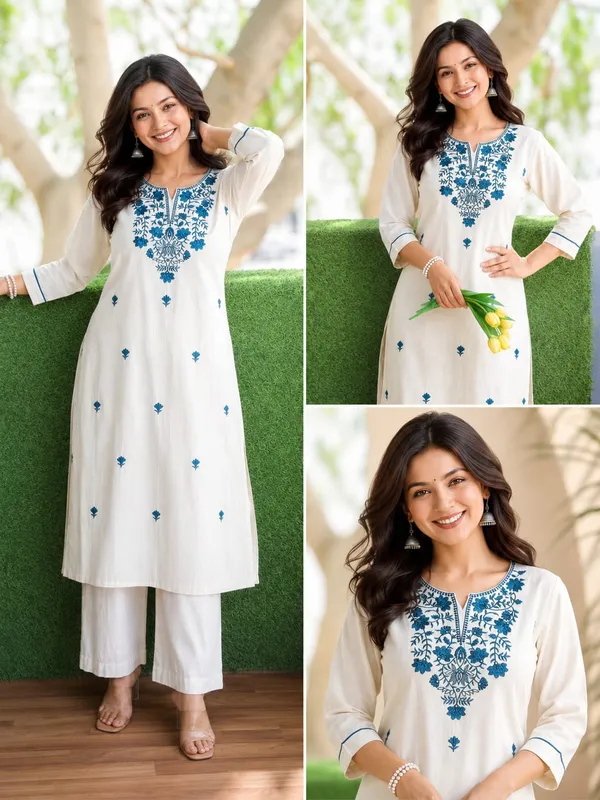 Ivory_Blue_Thread_Embroidered_Straight_Kurta_with_Palazzo_Set
