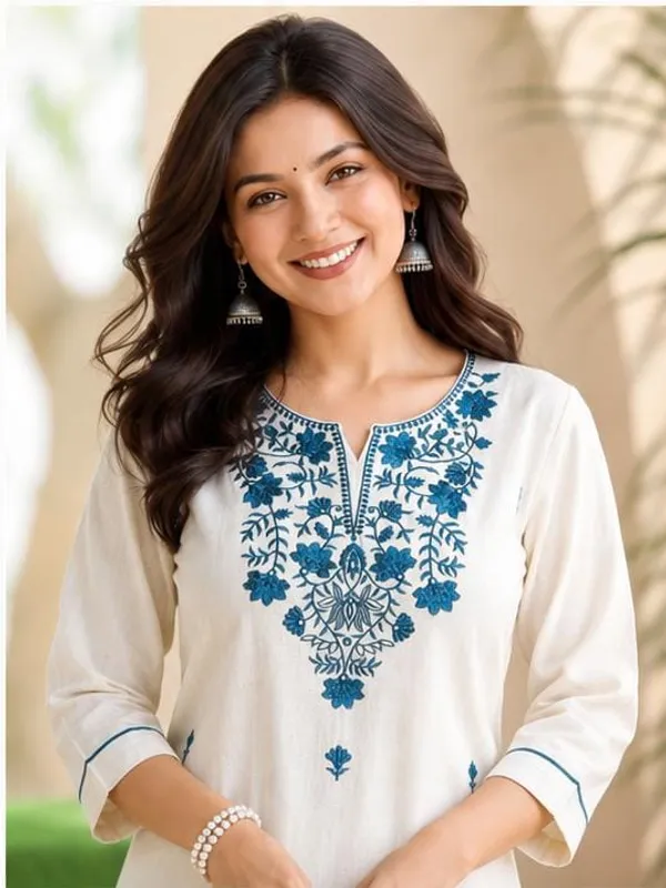 Ivory_Blue_Thread_Embroidered_Straight_Kurta_with_Palazzo_Set