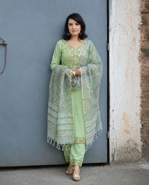 Mint_Green_Embroidered_Cotton_Kurta_Set_with_Printed_Dupatta_|_Ethnic_3-Piece_Suit_Set