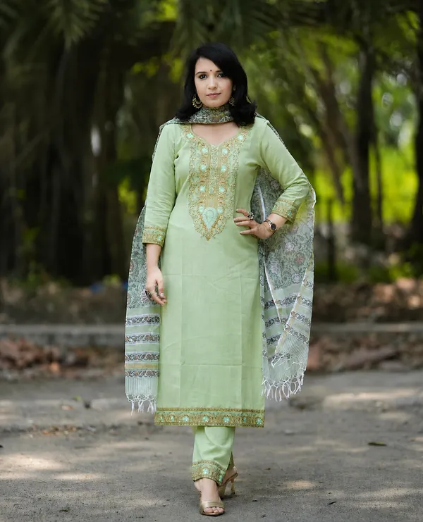 Mint_Green_Embroidered_Cotton_Kurta_Set_with_Printed_Dupatta_|_Ethnic_3-Piece_Suit_Set