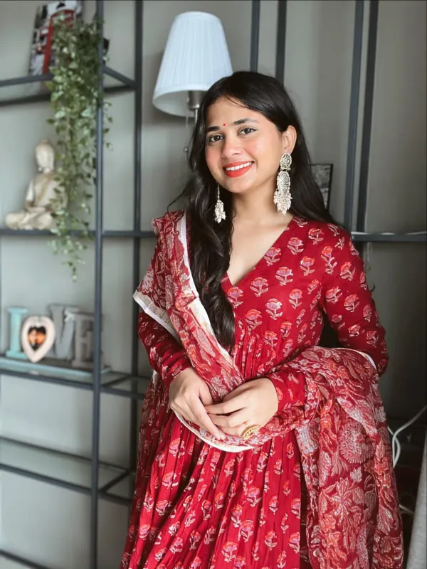 Ruby_Red_Hand_Block_Printed_Anarkali_Kurta_Set_with_Cotton_Dupatta_|_Ethnic_3-Piece_Suit_Set
