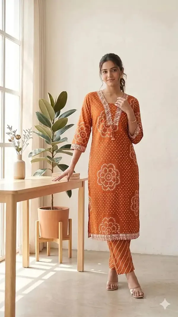 Rust_Orange_Hand_Block_Print_Cotton_Kurta_Set_with_Printed_Dupatta_for_Women