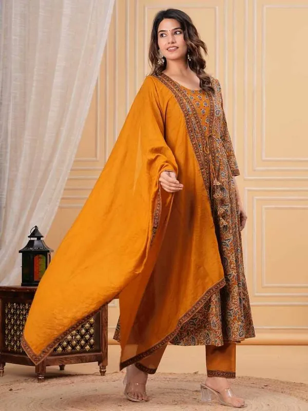 Women's_Mustard_Yellow_Floral_Printed_Anarkali_Kurta_Set_with_Dupatta