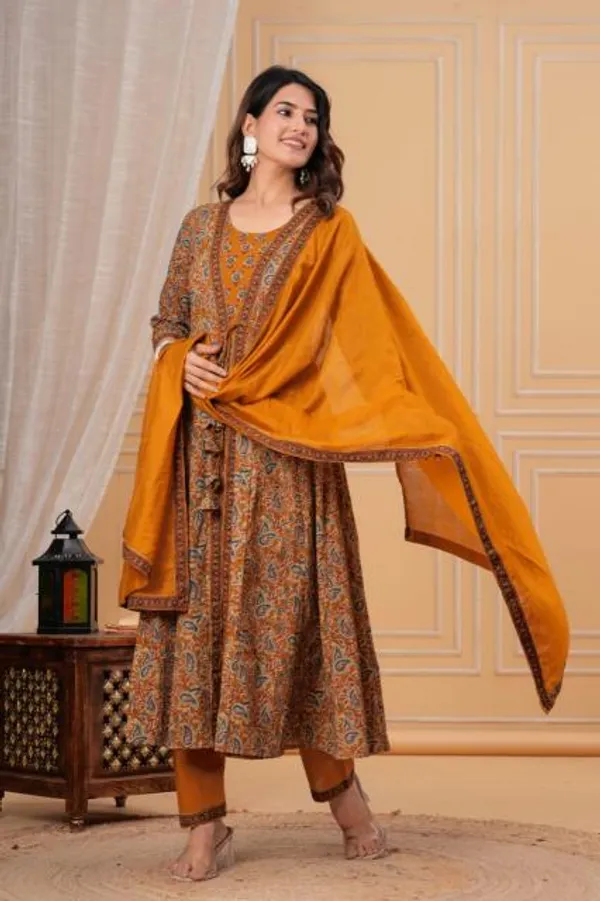Women's_Mustard_Yellow_Floral_Printed_Anarkali_Kurta_Set_with_Dupatta