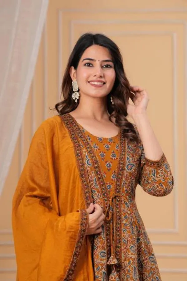 Women's_Mustard_Yellow_Floral_Printed_Anarkali_Kurta_Set_with_Dupatta