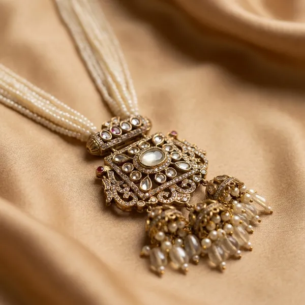 Elegant_Gold_Toned_Kundan_Necklace_Set_With_White_Beads