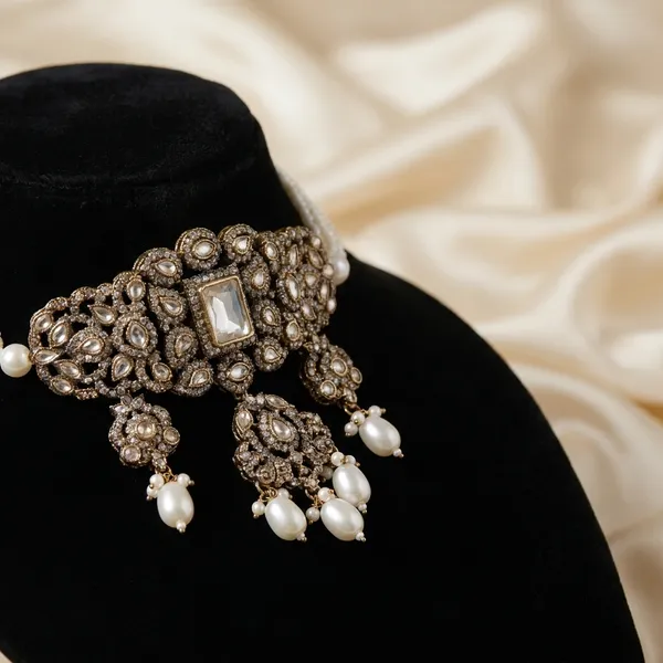 Silver_Embellished_Cap_With_Crystal_Brooch_Set_Traditional_Ornamental_Design