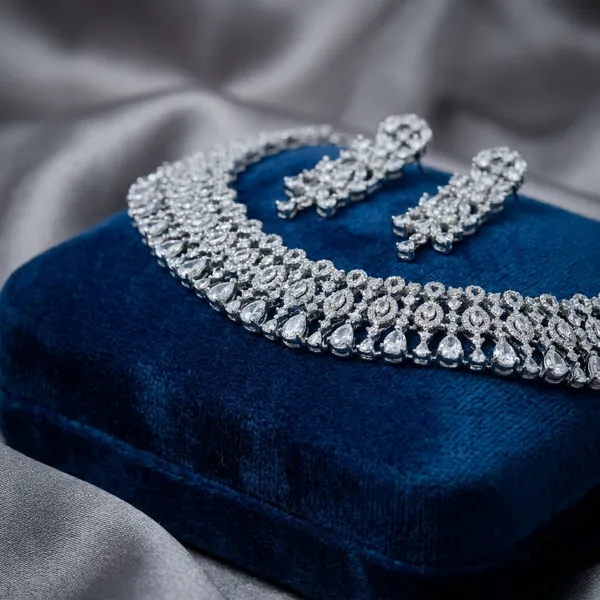 Rhinestone_Choker_Necklace_With_Matching_Earrings_Set