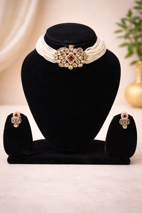 Multicolor_Elegant_Necklace_With_Earrings_Set_For_Women