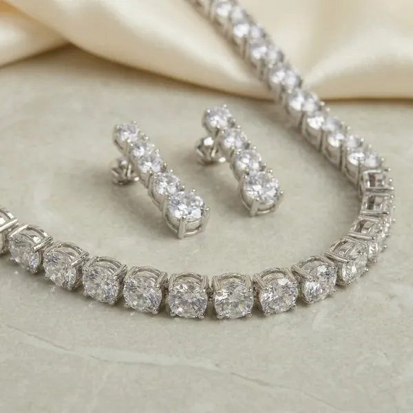 Elegant_Silver_Tone_Crystal_Necklace_Set_With_Earrings