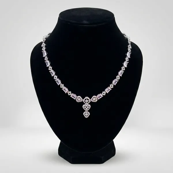 Elegant_Silver_Toned_Crystal_Necklace_And_Earrings_Set