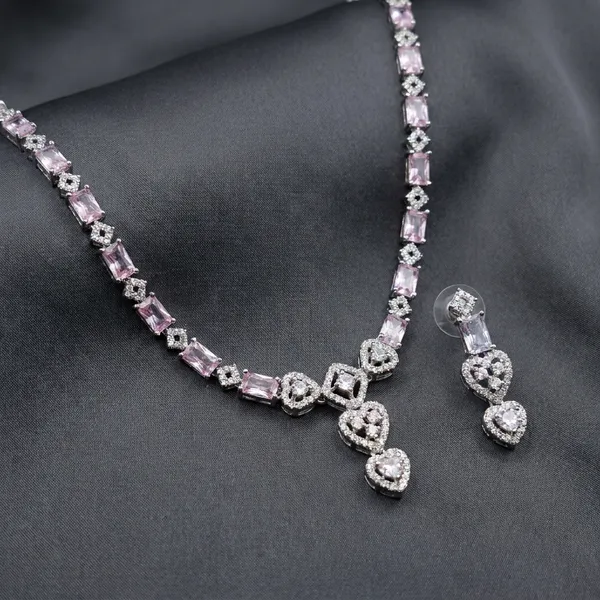 Elegant_Silver_Toned_Crystal_Necklace_And_Earrings_Set