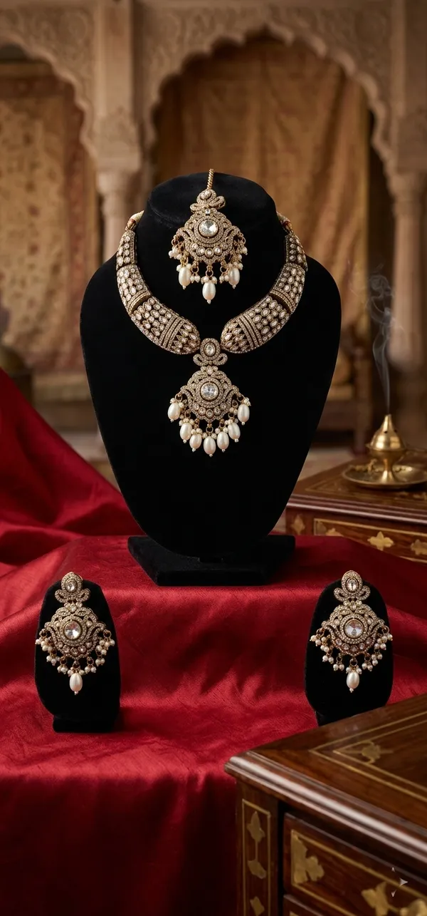 Silver_Elegant_Necklace_Set_For_Women
