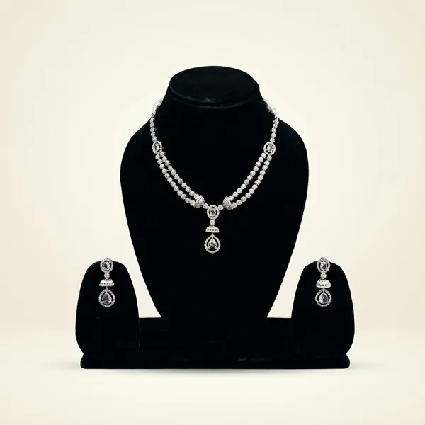 Silver_Tone_Beaded_Head_Chain_&_Earring_Set_Traditional_Ethnic_Jewellery_For_Women