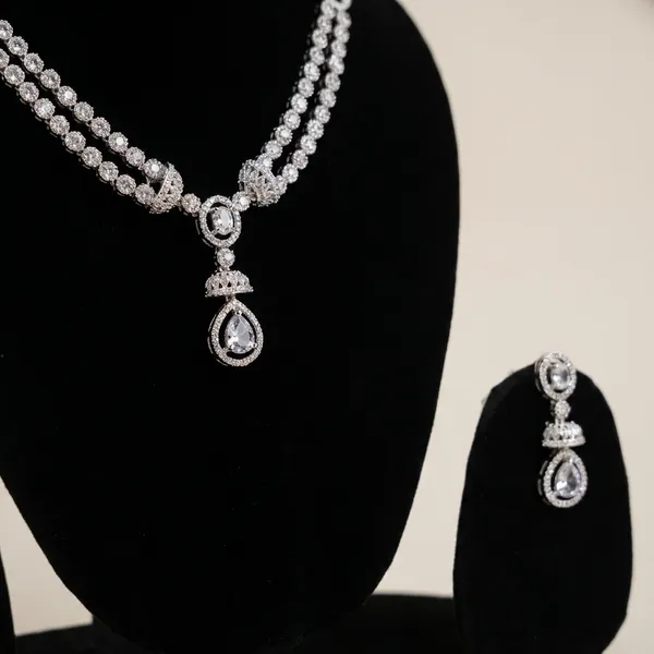 Silver_Tone_Beaded_Head_Chain_&_Earring_Set_Traditional_Ethnic_Jewellery_For_Women