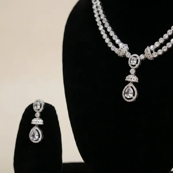 Silver_Tone_Beaded_Head_Chain_&_Earring_Set_Traditional_Ethnic_Jewellery_For_Women