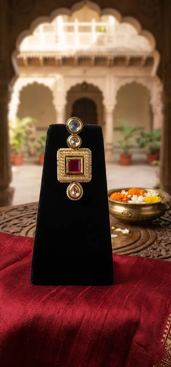 Multicolor_Elegant_Necklace_With_Square_Stone_Earrings_Pendant