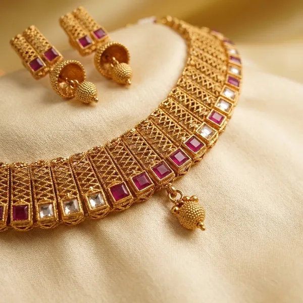 Traditional_Gold_Toned_Kundan_Choker_Necklace_Set