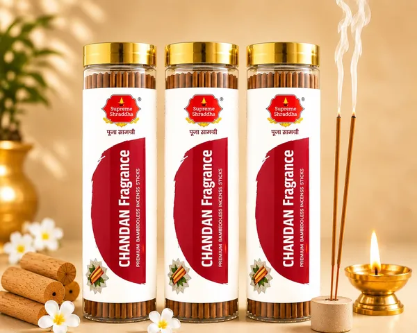 135_Sticks_Pack_Of_3_Chandan_Fragrance_-_Pure_Sandalwood_Bambooless_Incense_Sticks_include_stand.