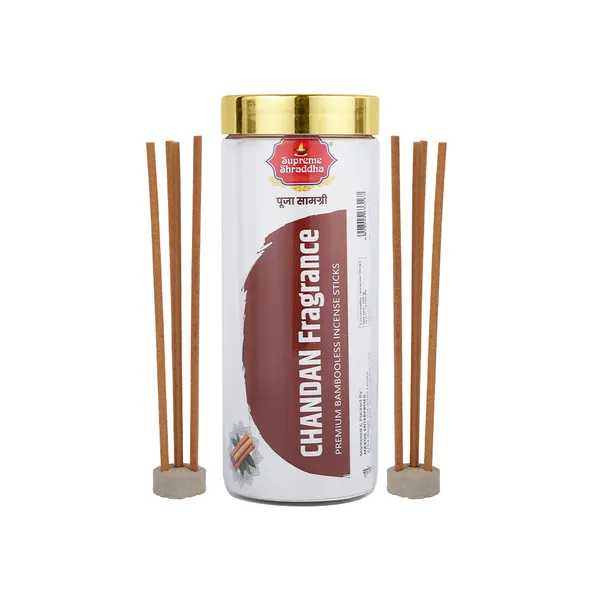 135_Sticks_Pack_Of_3_Chandan_Fragrance_-_Pure_Sandalwood_Bambooless_Incense_Sticks_include_stand.