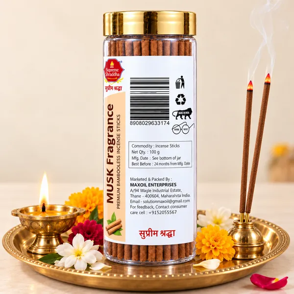 135_Sticks_Pack_Of_3_Musk_Fragrances_Bambooless_Incense_sticks_for_pooja_