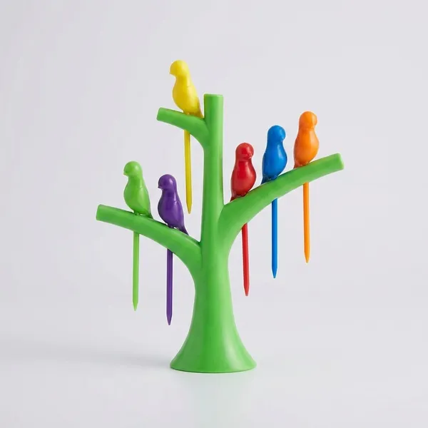 Birdies_On_A_Tree_Fruit_Fork_Set_Colorful_&_Reusable_Party_Picks_(Set_Of_6)