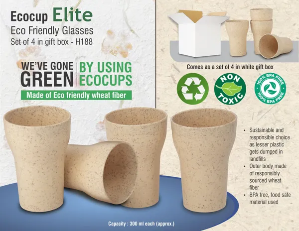 Ecocup_Elite_Eco_Friendly_Wheat_Fiber_Glasses_(Set_Of_4_In_Gift_Box)