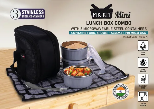 PikKit_Mini_Lunch_Box_Combo_With_3_Stainless_Steel_Containers_Black