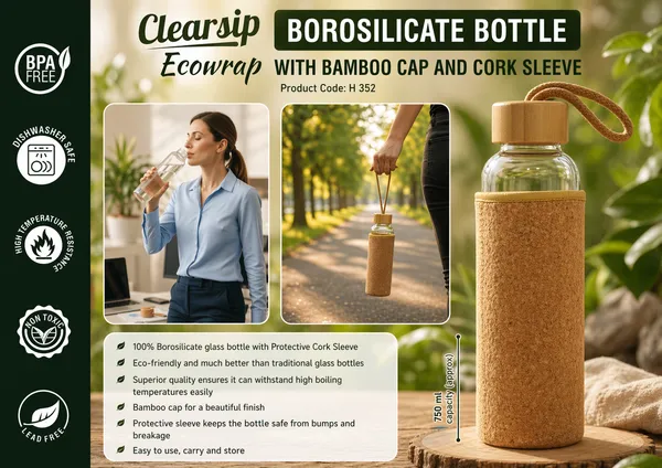 Clearsip_Ecowrap_Borosilicate_Glass_Water_Bottle_With_Bamboo_Cap_And_Cork_Sleeve
