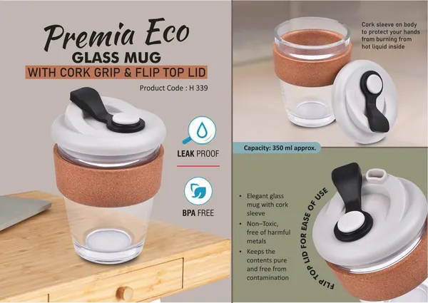 Premia_Eco_Glass_Mug_With_Cork_Grip_&_Flip_Top_Lid