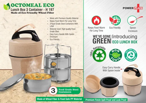 Octomeal_EcoFriendly_Wheat_Fiber_Lunch_Box_3_Container_Set_With_Spoon