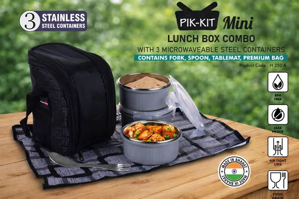 PikKit_Mini_Lunch_Box_Combo_With_3_Stainless_Steel_Containers_Black