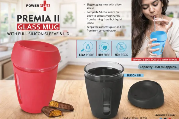 Powerplus_Premia_Ii_Glass_Mug_With_Full_Silicone_Sleeve_And_Lid