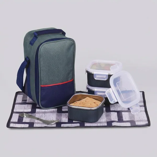 Zippy_Square_Lunch_Box_Bag_With_3_Stainless_Steel_Containers_Fork_Spoon_&_Table_Mat