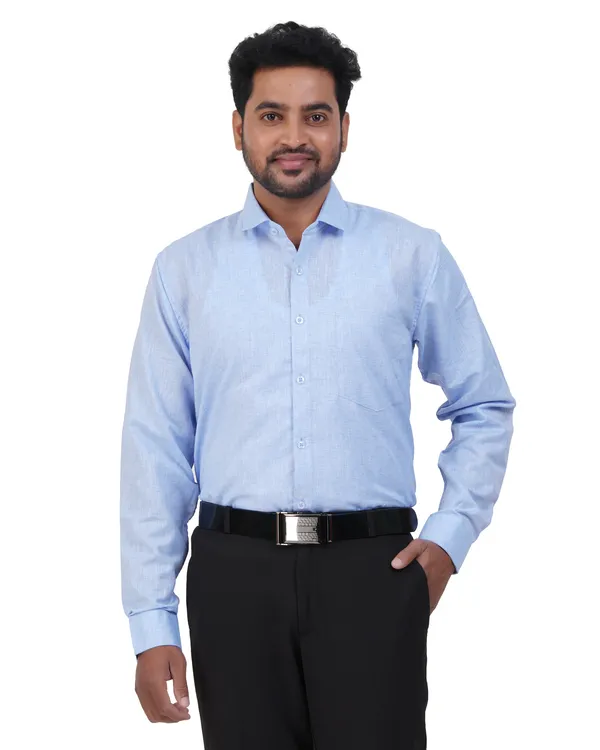 Light_Blue_Linen_Cotton_Shirt_For_Men