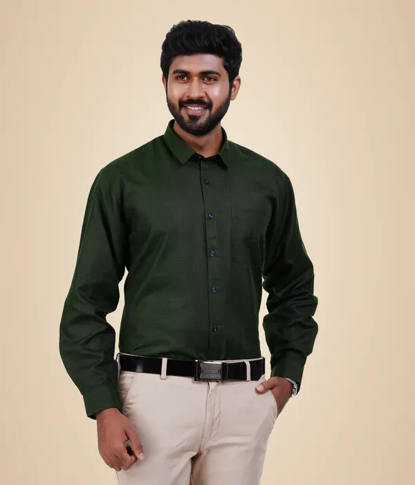 Dark_Green_Cotton_Shirt_For_Men