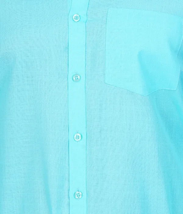Turquoise_Blue_Cotton_Shirt_For_Men