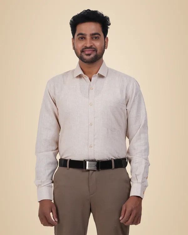 Beige_Linen__Cotton_Shirt_For_Men