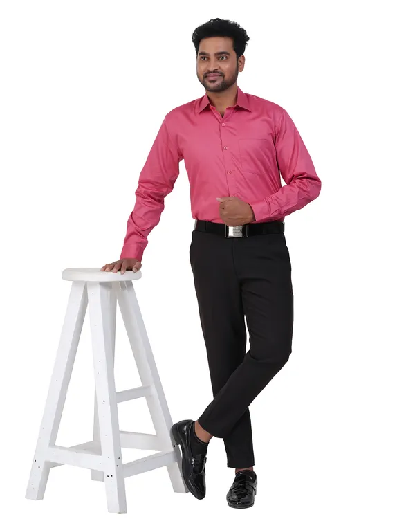 Pink_Satin_Cotton_Shirt_For_Men