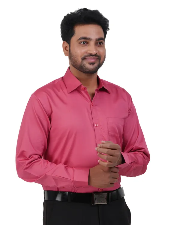 Pink_Satin_Cotton_Shirt_For_Men