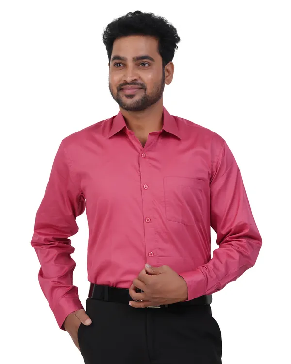 Pink_Satin_Cotton_Shirt_For_Men