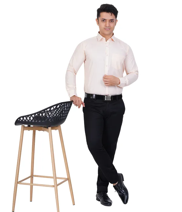 Peach_Cotton_Shirt_For_Men