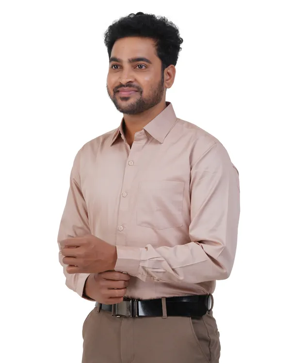 Beige_Satin__Cotton_Shirt_For_Men