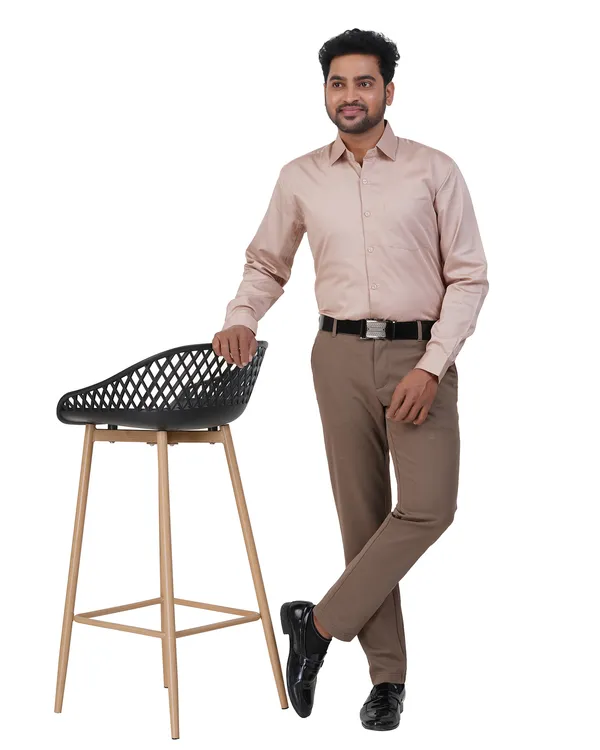 Beige_Satin__Cotton_Shirt_For_Men