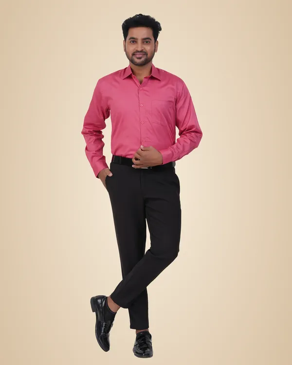 Pink_Satin_Cotton_Shirt_For_Men