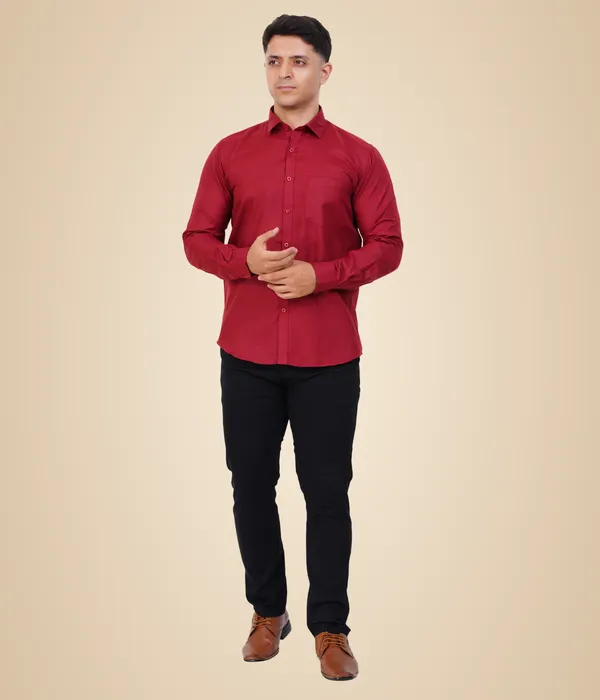 Maroon_Cotton_Shirt_For_Men