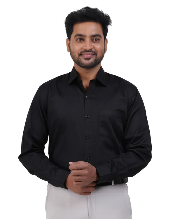 Black_Satin__Cotton_Shirt_For_Men
