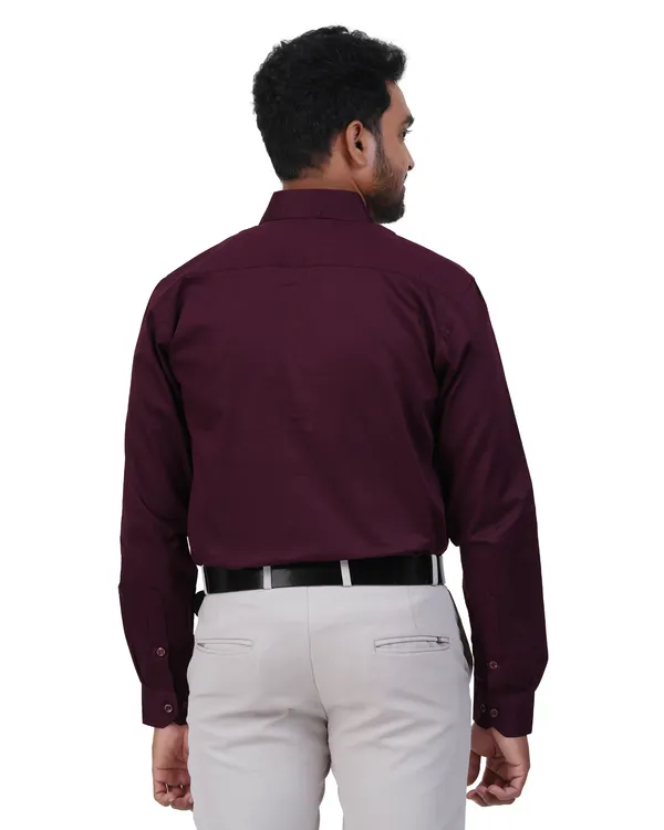 Maroon_Satin__Cotton_Shirt_For_Men