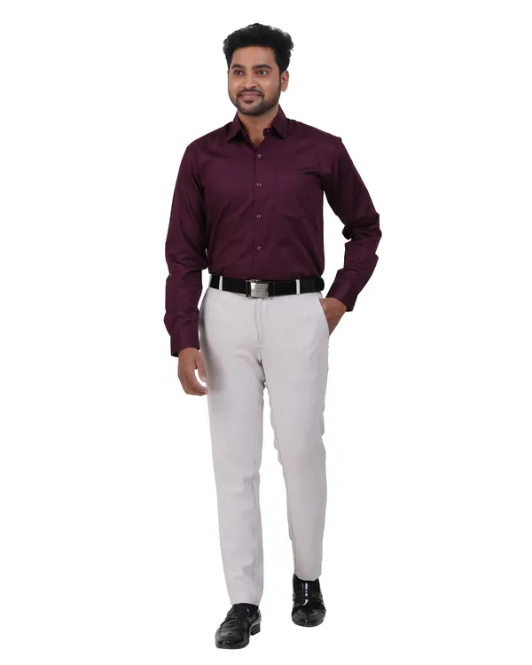 Maroon_Satin__Cotton_Shirt_For_Men