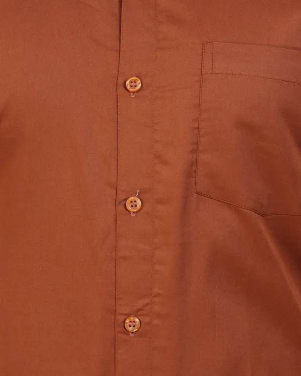 Rust_Orange_Satin_Cotton_Shirt_For_Men